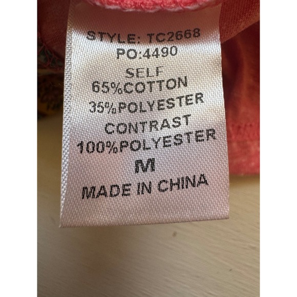 GiGio Women's Medium Coral Pink Patterned Print 3/4 Sleeve Tunic Top NWT - Picture 7 of 9